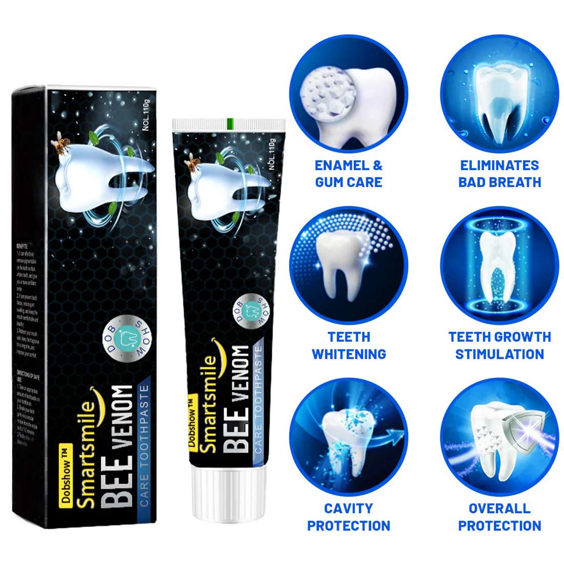 𦷠Dobshow⢠SmartSmile Bee Venom Whitening & Repair Toothpaste (Buy 1 Get 1 Free)