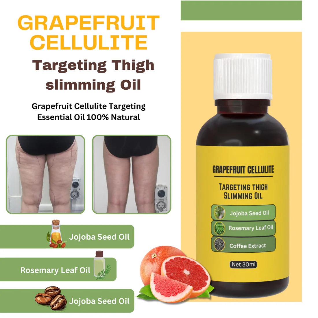 Grapefruit Cellulite Targeting Thigh Slimming Oil